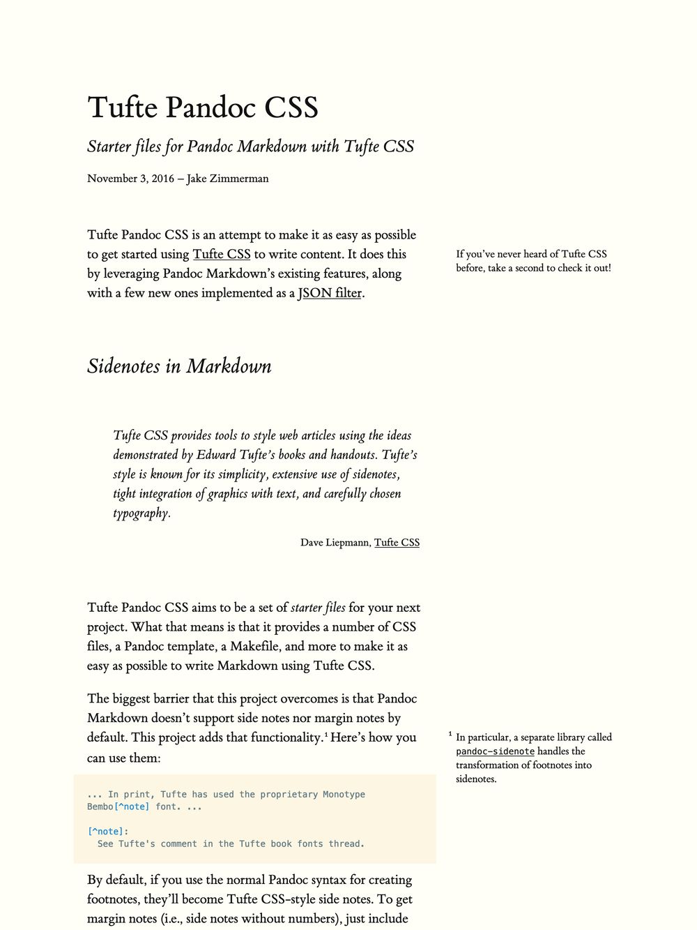 Tufte Pandoc CSS
