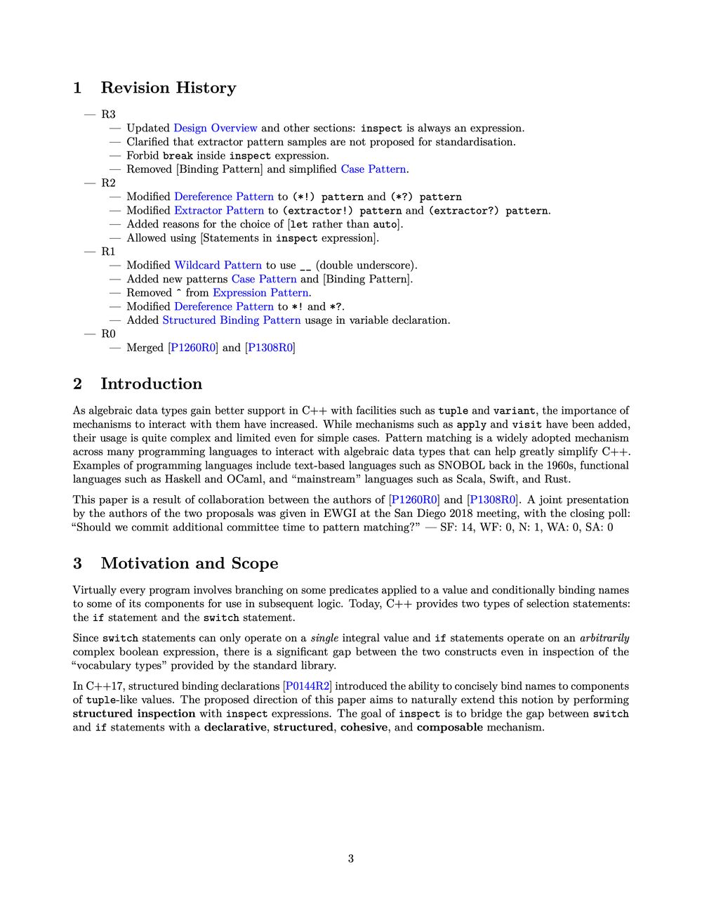 Revision history and content