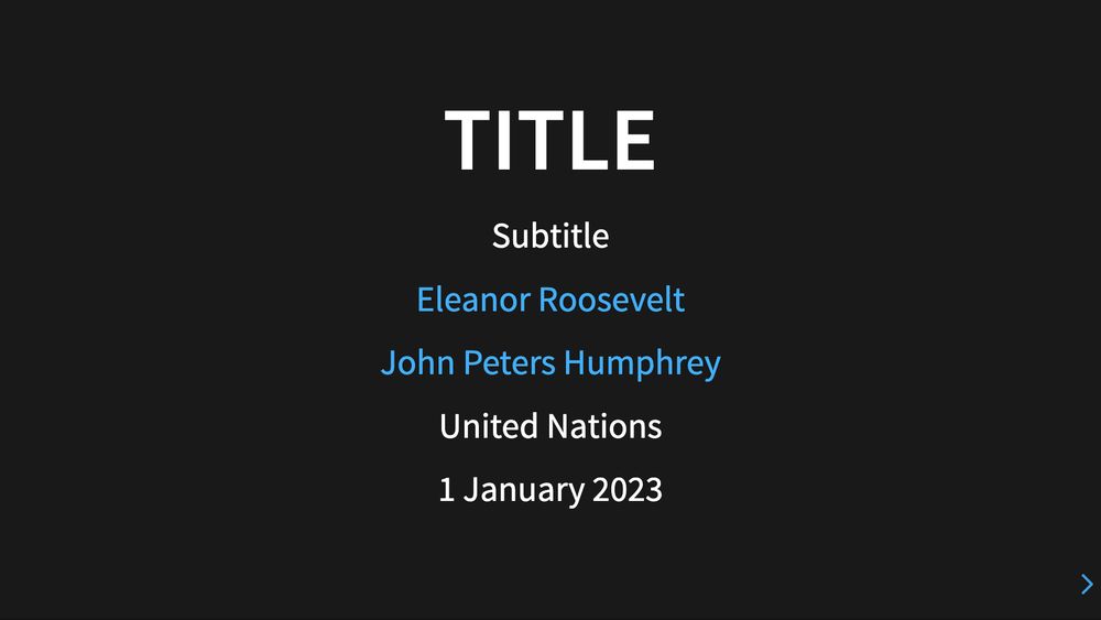 Presentation HTML output (uses reveal.js)