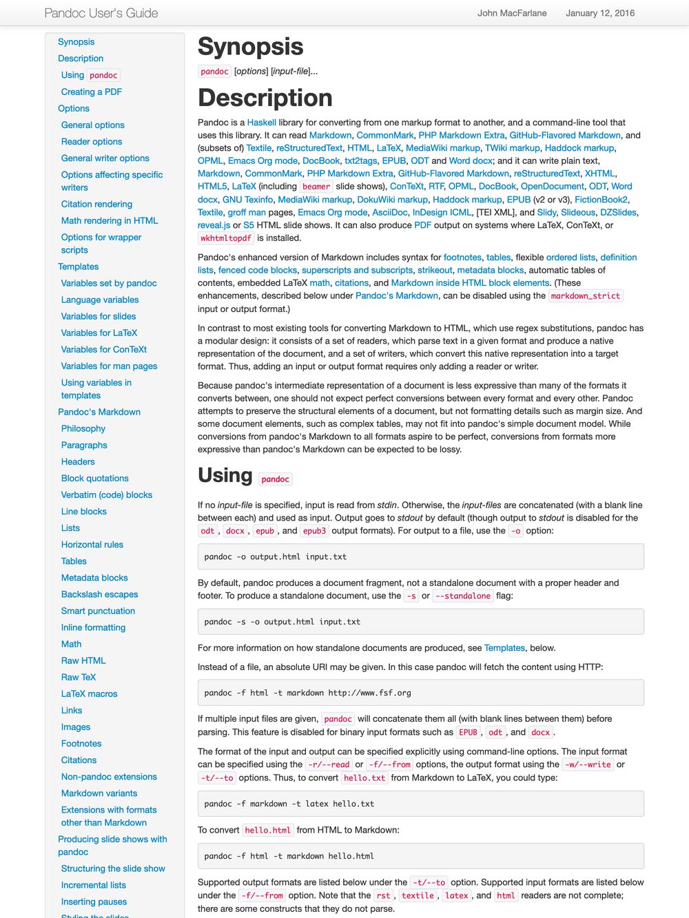 Pandoc Bootstrap Adaptive Template