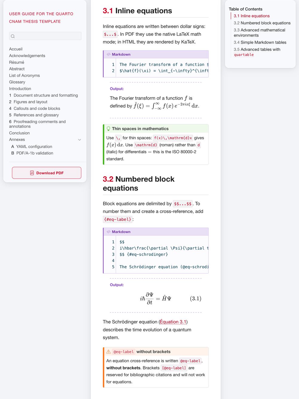 HTML math