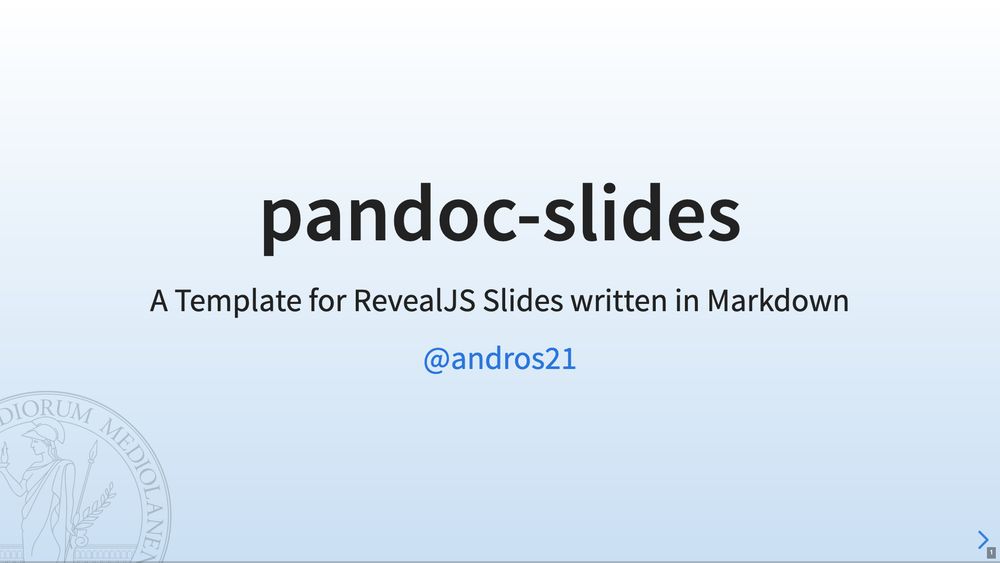 The title slide of a pandoc-slides presentation