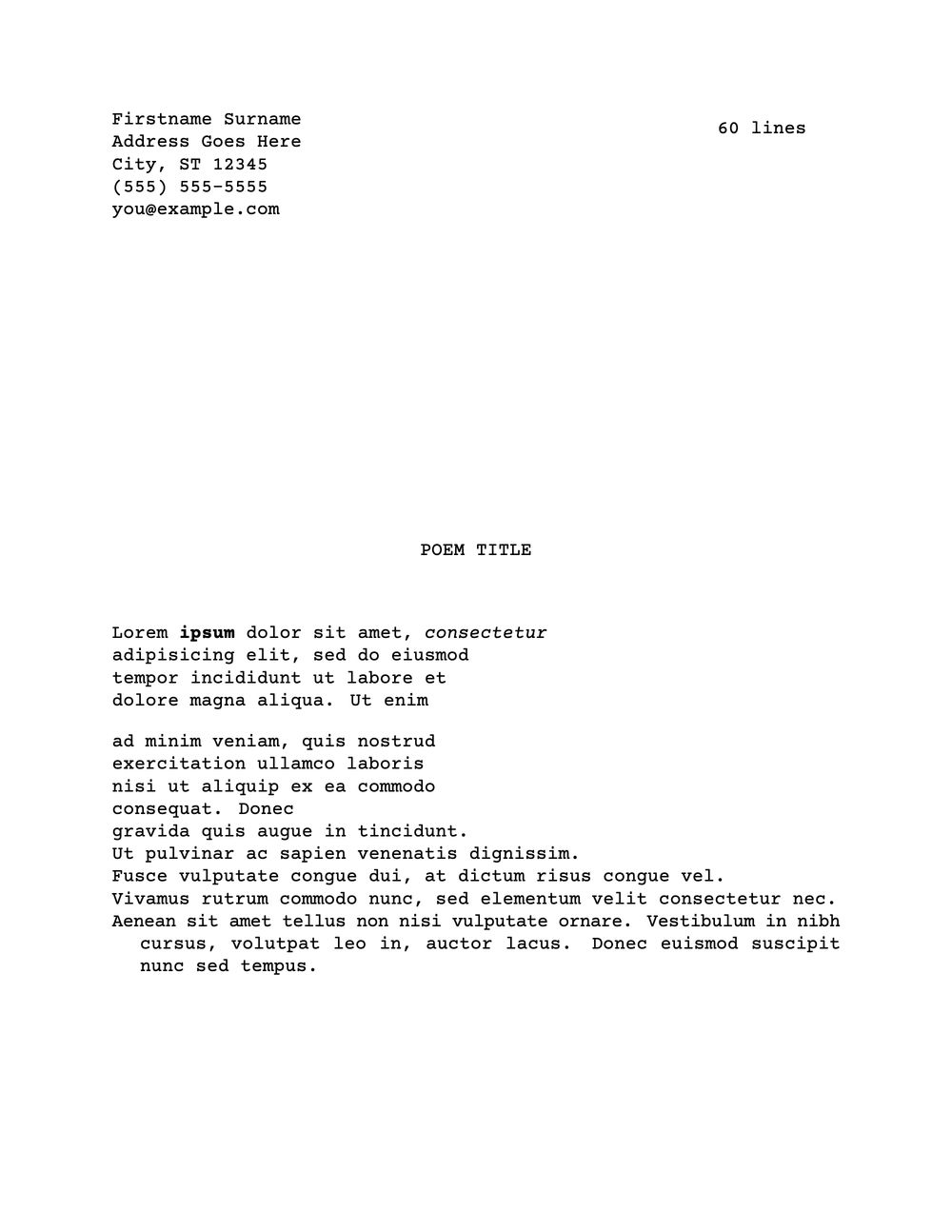 A poem created with panscribe