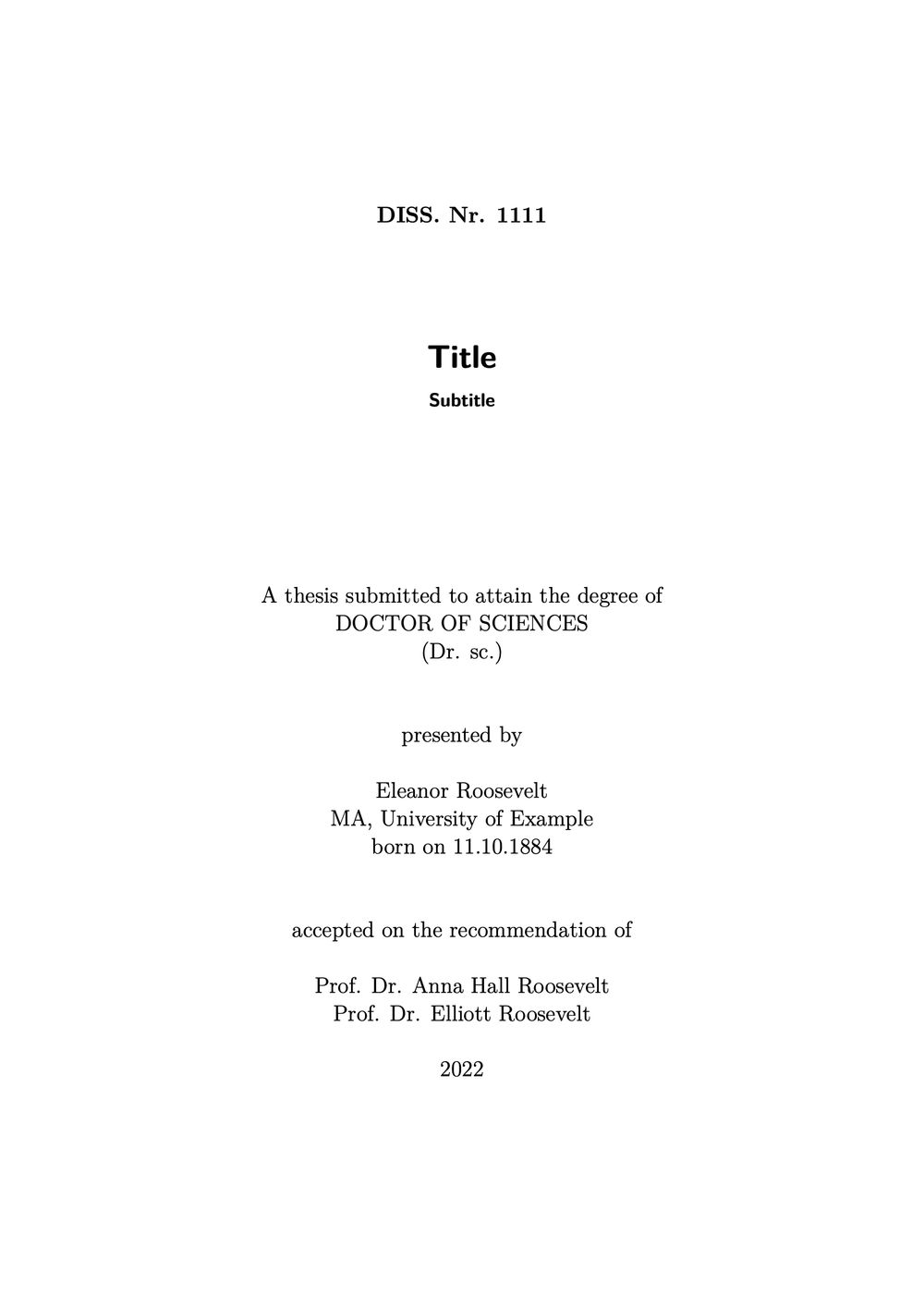 Thesis PDF output (uses LaTeX)