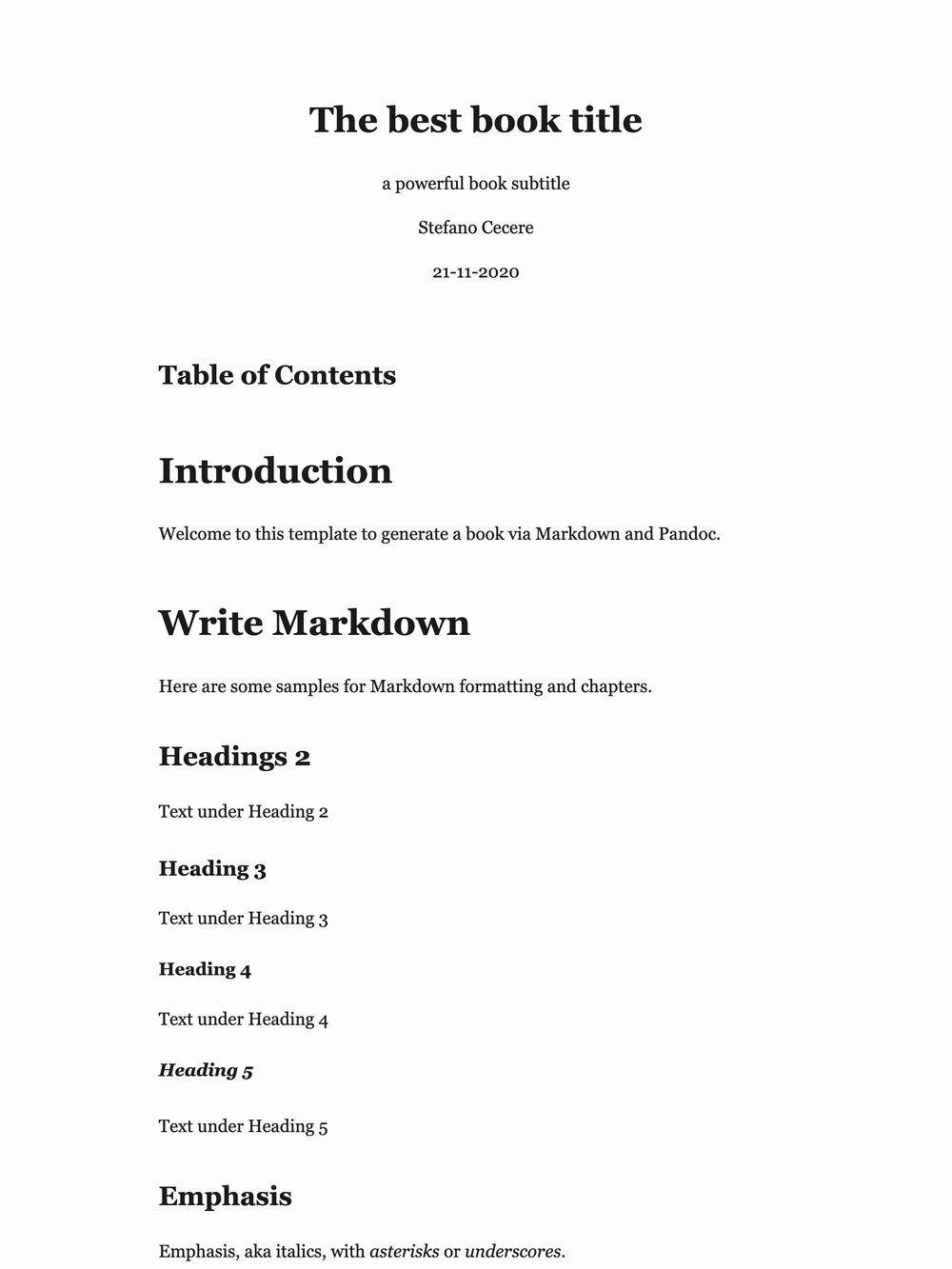Markdown Pandoc Book Template HTML Page