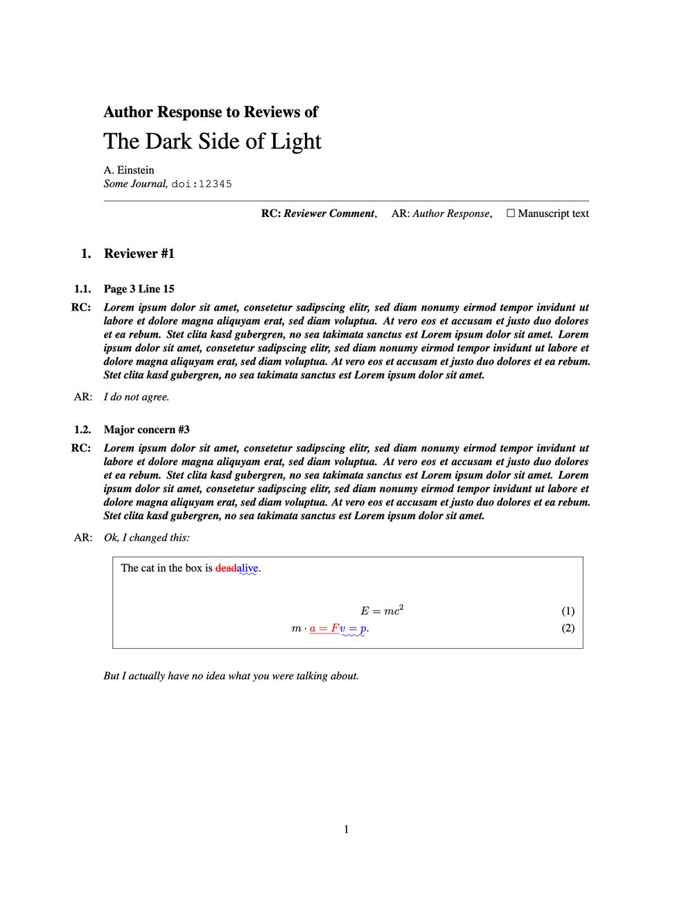 Review Author Response