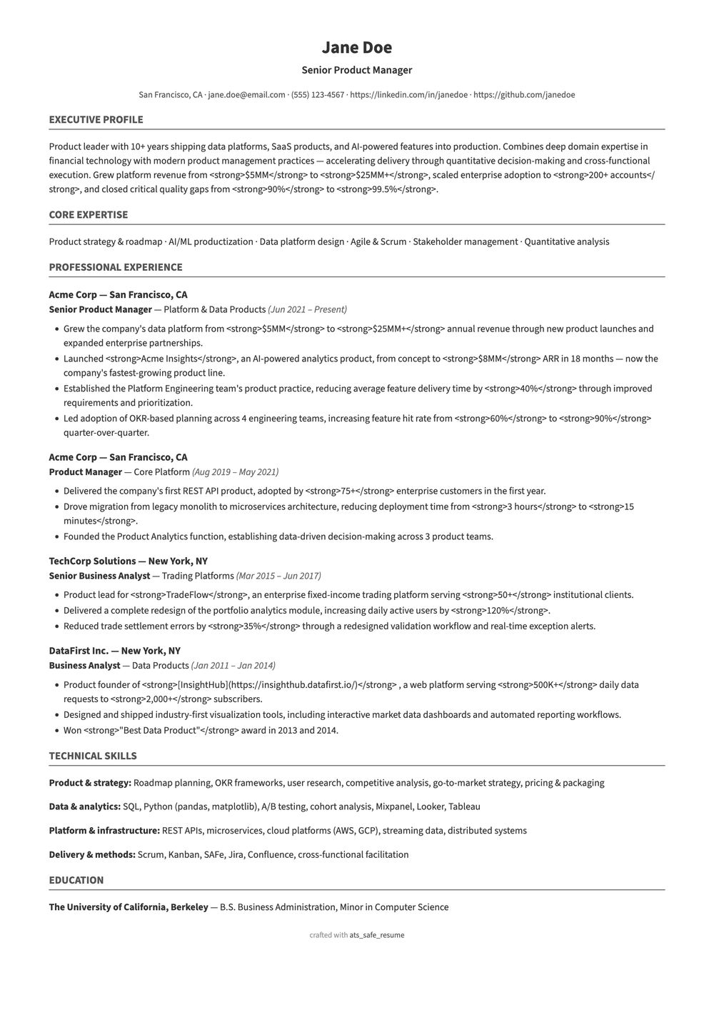 HTML resume
