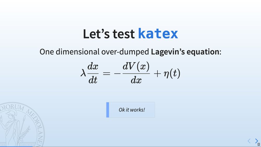 Math in a pandoc-slides presentation